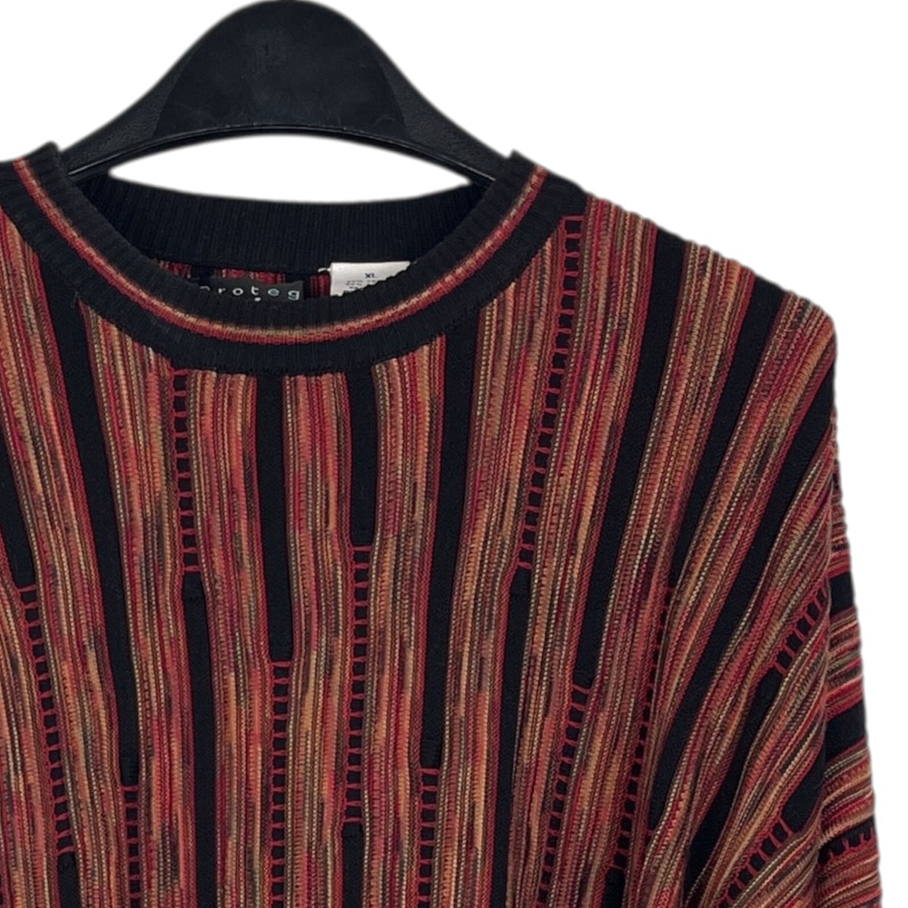 Vintage 90s Protege Collection 3D Knit Sweater Mens XL Multi Color "Coogi Style"